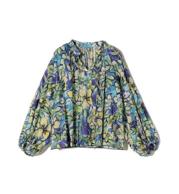 SHIPS for women「〈手洗い可能〉DEVEAUX 綿 プリント ブラウス」|シャツ・ブラウス|