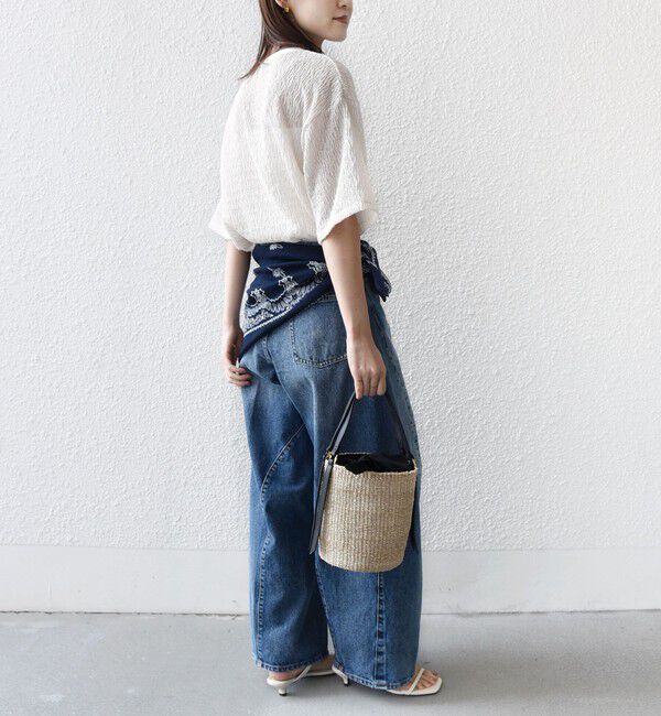 SHIPS for women「〈手洗い可能〉ランダム ブルーゼ 5分袖 プルオーバー」|Tシャツ・カットソー|