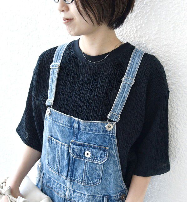 SHIPS for women「〈手洗い可能〉ランダム ブルーゼ 5分袖 プルオーバー」|Tシャツ・カットソー|