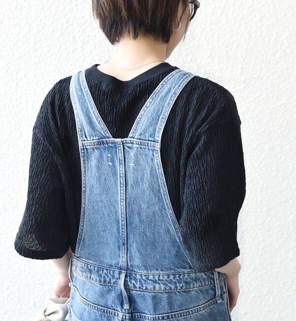 SHIPS for women「〈手洗い可能〉ランダム ブルーゼ 5分袖 プルオーバー」|Tシャツ・カットソー|