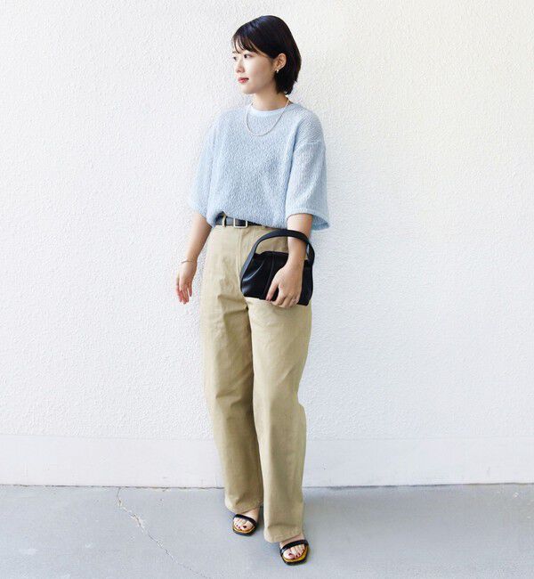 SHIPS for women「〈手洗い可能〉ランダム ブルーゼ 5分袖 プルオーバー」|Tシャツ・カットソー|