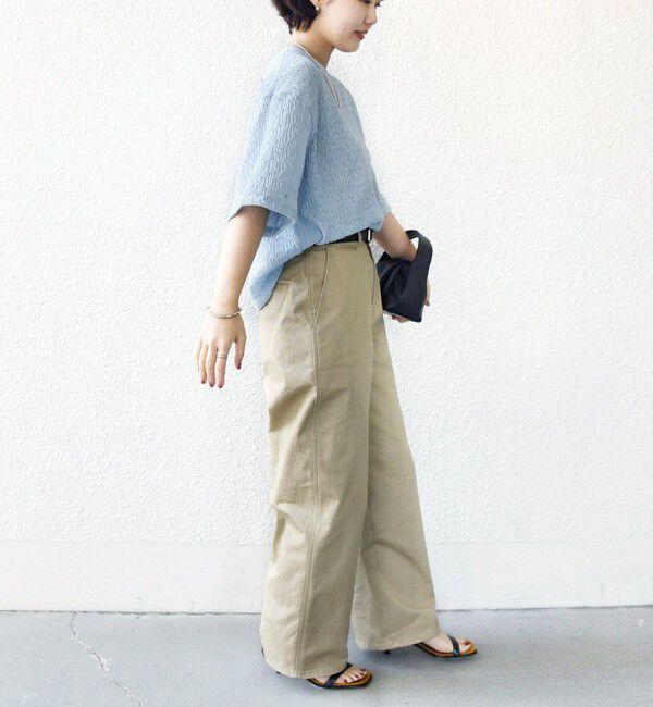 SHIPS for women「〈手洗い可能〉ランダム ブルーゼ 5分袖 プルオーバー」|Tシャツ・カットソー|