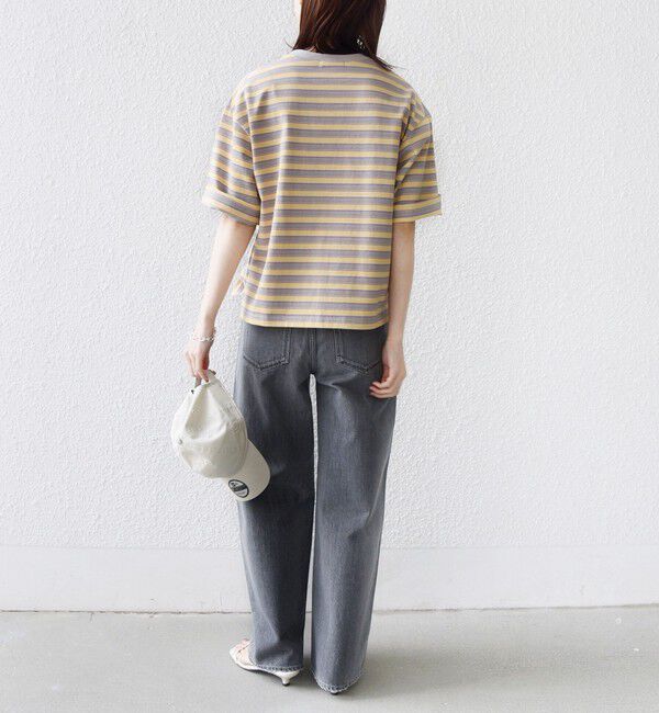SHIPS for women「【WEB限定】マルチ ボーダー 5分袖 TEE」|Tシャツ・カットソー|