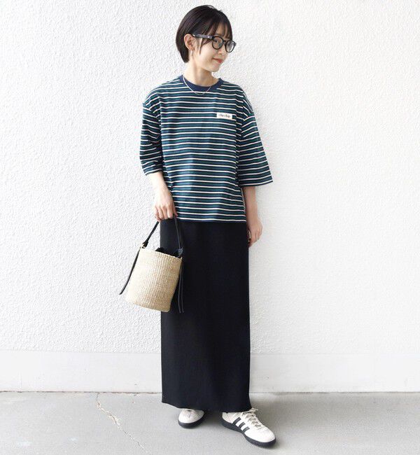 SHIPS for women「【WEB限定】マルチ ボーダー 5分袖 TEE」|Tシャツ・カットソー|