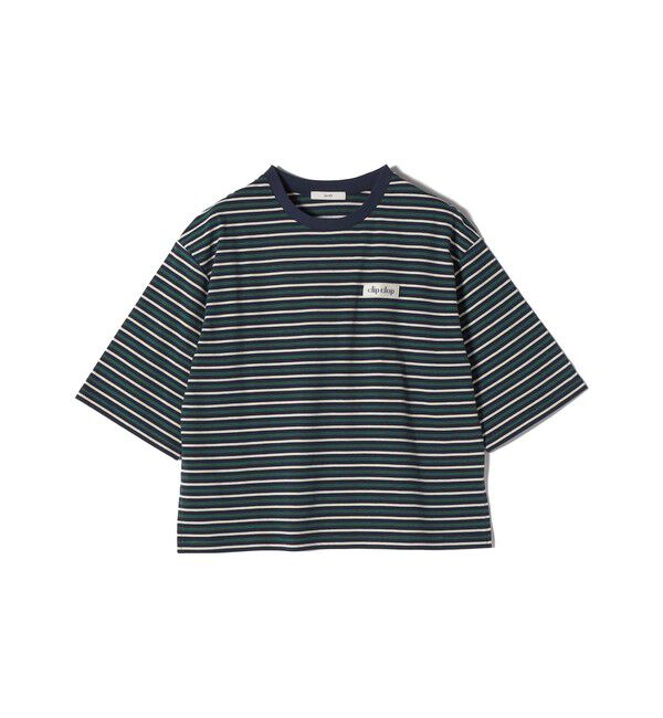 SHIPS for women「【WEB限定】マルチ ボーダー 5分袖 TEE」|Tシャツ・カットソー|