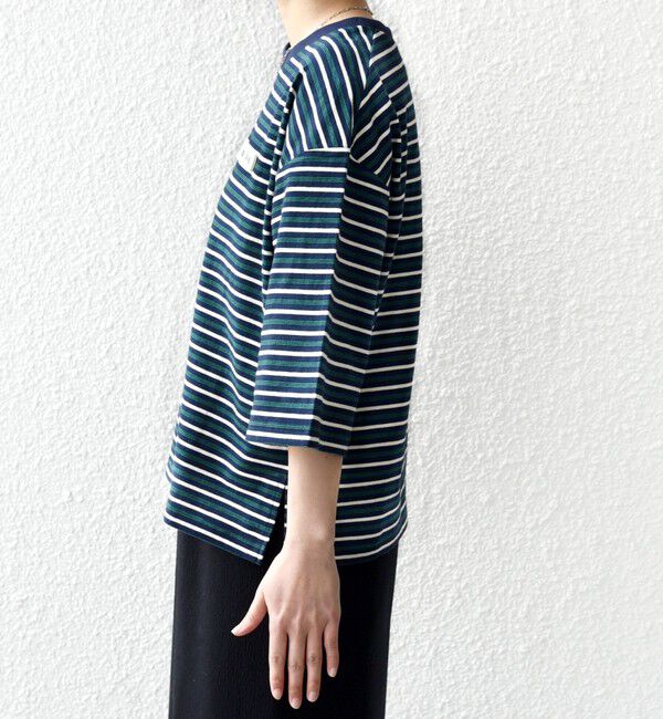 SHIPS for women「【WEB限定】マルチ ボーダー 5分袖 TEE」|Tシャツ・カットソー|