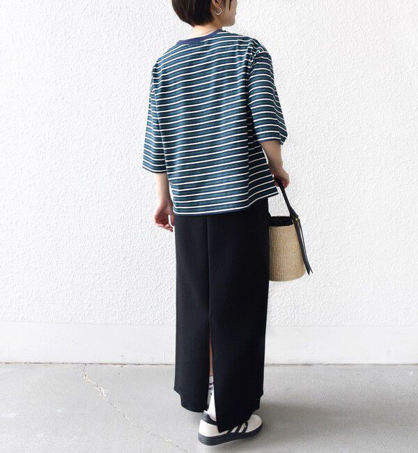 SHIPS for women「【WEB限定】マルチ ボーダー 5分袖 TEE」|Tシャツ・カットソー|