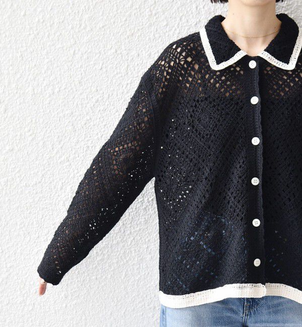 SHIPS for women「【WEB限定】〈手洗い可能〉クロシェ ニット カーディガン」|カーディガン|