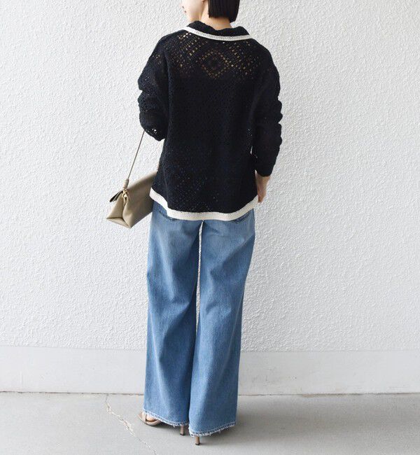 SHIPS for women「【WEB限定】〈手洗い可能〉クロシェ ニット カーディガン」|カーディガン|