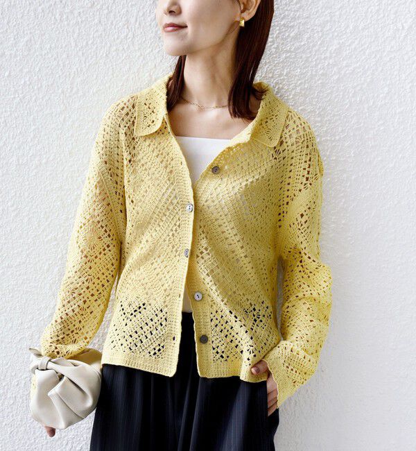 SHIPS for women「【WEB限定】〈手洗い可能〉クロシェ ニット カーディガン」|カーディガン|