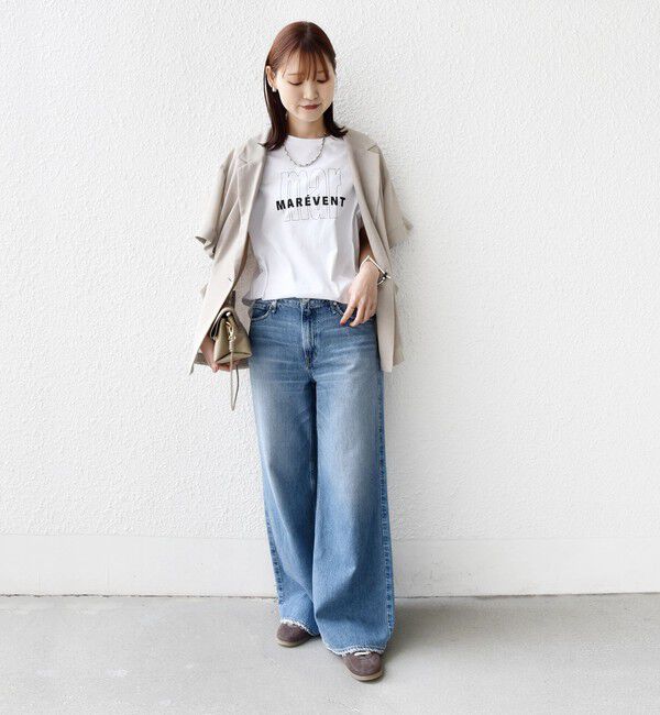 SHIPS for women「メルティ コットン プリント ロゴ ショート スリーブ Tシャツ」|Tシャツ・カットソー|