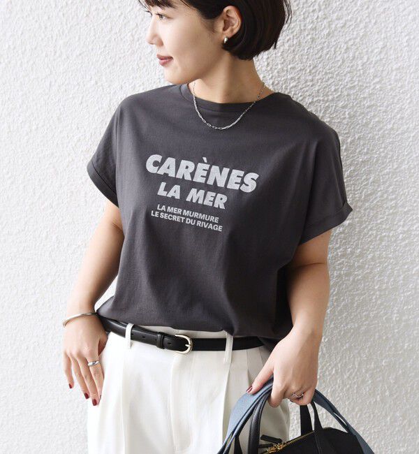 SHIPS for women「メルティ コットン プリント ロゴ ショート スリーブ Tシャツ」|Tシャツ・カットソー|