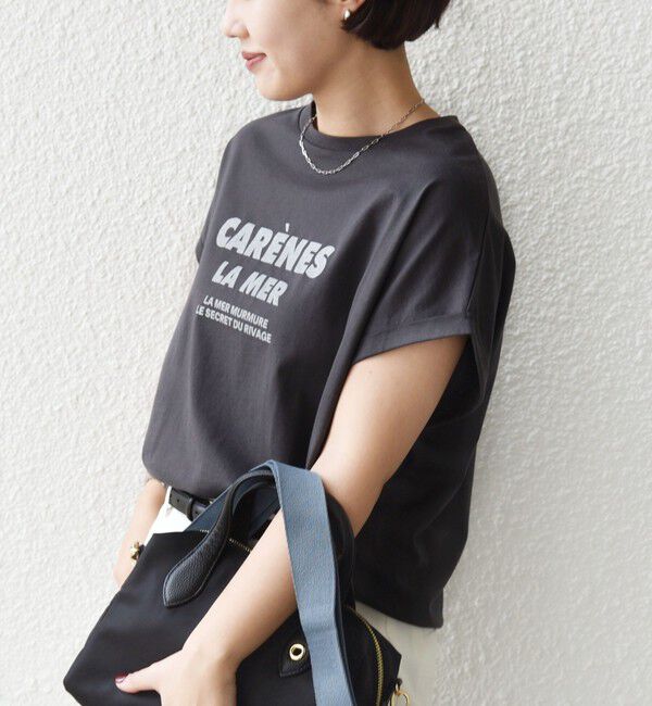SHIPS for women「メルティ コットン プリント ロゴ ショート スリーブ Tシャツ」|Tシャツ・カットソー|