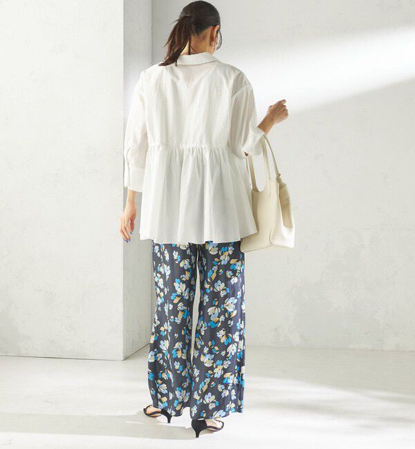 SHIPS for women「〈手洗い可能〉ポリエステル コットン ギャザー 切替 羽織 シャツ」|シャツ・ブラウス|