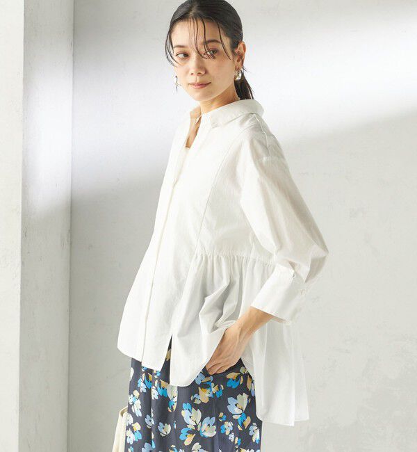 SHIPS for women「〈手洗い可能〉ポリエステル コットン ギャザー 切替 羽織 シャツ」|シャツ・ブラウス|