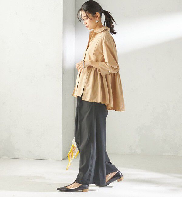 SHIPS for women「〈手洗い可能〉ポリエステル コットン ギャザー 切替 羽織 シャツ」|シャツ・ブラウス|