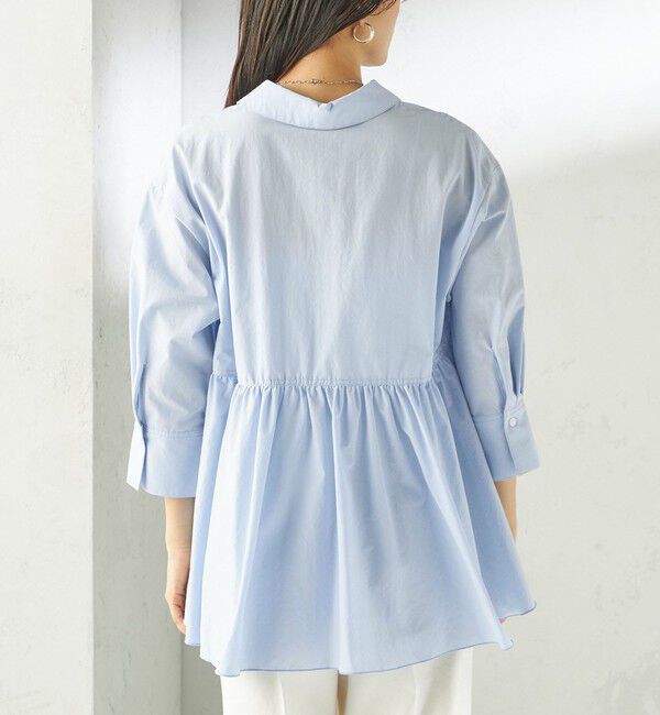 SHIPS for women「〈手洗い可能〉ポリエステル コットン ギャザー 切替 羽織 シャツ」|シャツ・ブラウス|