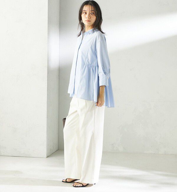 SHIPS for women「〈手洗い可能〉ポリエステル コットン ギャザー 切替 羽織 シャツ」|シャツ・ブラウス|