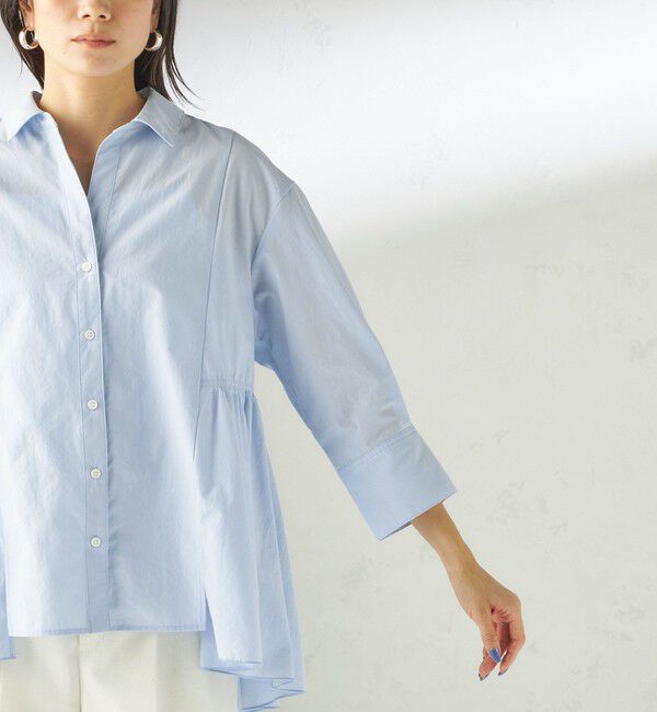 SHIPS for women「〈手洗い可能〉ポリエステル コットン ギャザー 切替 羽織 シャツ」|シャツ・ブラウス|