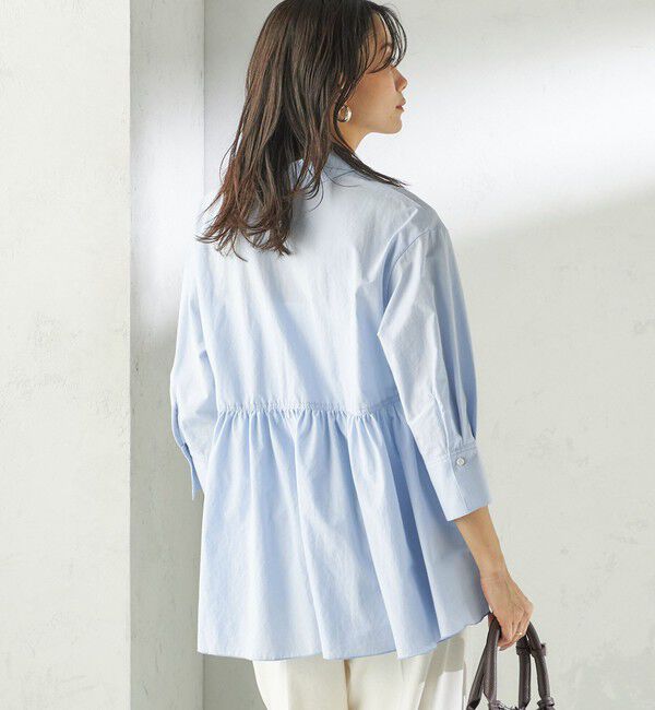 SHIPS for women「〈手洗い可能〉ポリエステル コットン ギャザー 切替 羽織 シャツ」|シャツ・ブラウス|