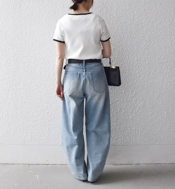 SHIPS any「SHIPS any:〈洗濯機可能〉テレコ リブ バイカラー ショートスリーブ TEE」|Tシャツ・カットソー|