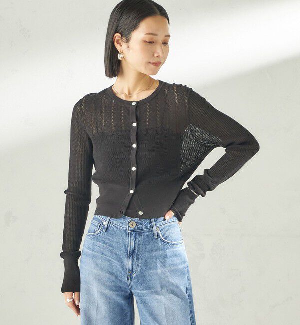 SHIPS for women「堀田茜&times;SHIPS:〈手洗い可能〉アイレット ニット カーディガン」|カーディガン|