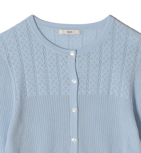 SHIPS for women「堀田茜&times;SHIPS:〈手洗い可能〉アイレット ニット カーディガン」|カーディガン|