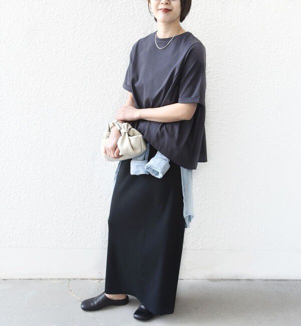 SHIPS for women「《予約》【WEB限定】〈接触冷感〉オーガニック コットン バック ギャザー トップス」|Tシャツ・カットソー|