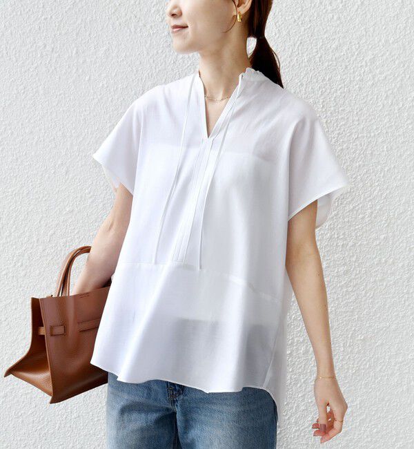 SHIPS for women「〈手洗い可能〉襟 フリル バック ギャザー ブラウス」|シャツ・ブラウス|