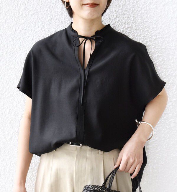 SHIPS for women「〈手洗い可能〉襟 フリル バック ギャザー ブラウス」|シャツ・ブラウス|