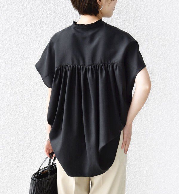 SHIPS for women「〈手洗い可能〉襟 フリル バック ギャザー ブラウス」|シャツ・ブラウス|