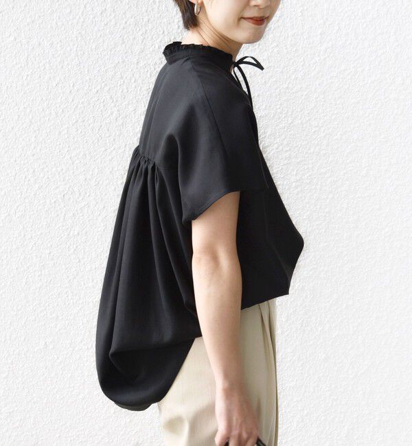 SHIPS for women「〈手洗い可能〉襟 フリル バック ギャザー ブラウス」|シャツ・ブラウス|