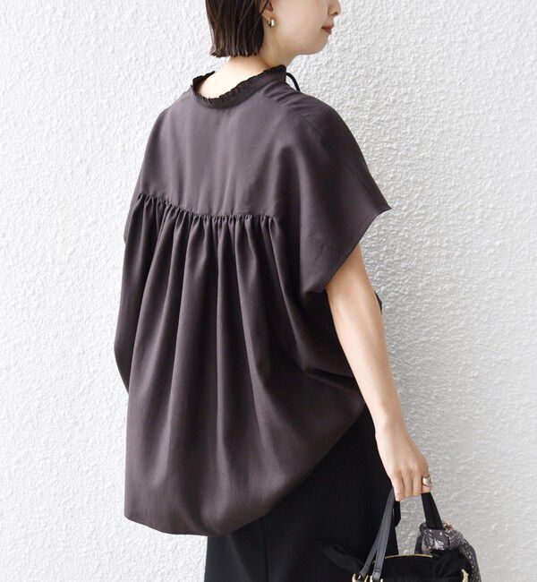 SHIPS for women「〈手洗い可能〉襟 フリル バック ギャザー ブラウス」|シャツ・ブラウス|