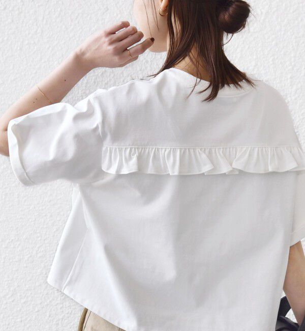 SHIPS for women「《予約》【WEB限定】〈接触冷感〉オーガニック コットン フリル TEE」|Tシャツ・カットソー|