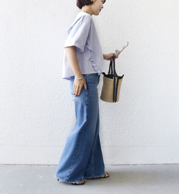 SHIPS for women「《予約》【WEB限定】〈接触冷感〉オーガニック コットン フリル TEE」|Tシャツ・カットソー|