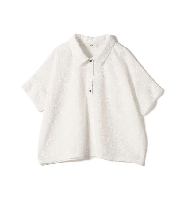 SHIPS for women「《予約》【WEB限定】〈手洗い可能〉シアー ジャカード ポロ 襟 ショート スリーブ プルオーバー」|ポロシャツ|