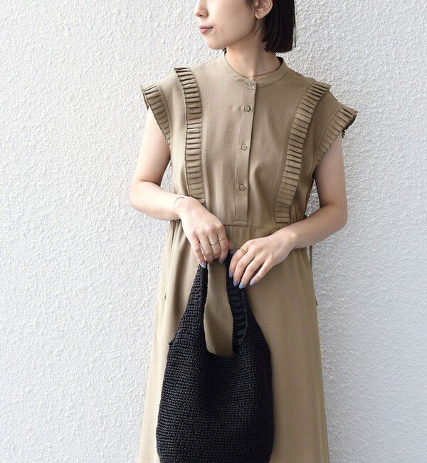 SHIPS Colors 「《予約》SHIPS Colors:〈手洗い可能〉プリーツ デザイン シャツ ワンピース2◆」|ワンピース|ベージュ