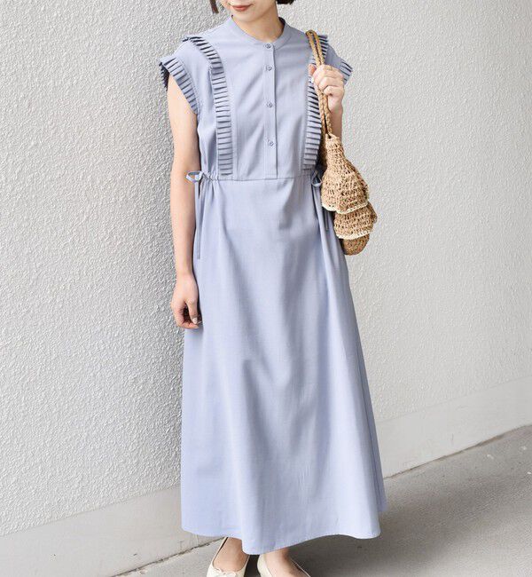 SHIPS Colors 「《予約》SHIPS Colors:〈手洗い可能〉プリーツ デザイン シャツ ワンピース2◆」|ワンピース|