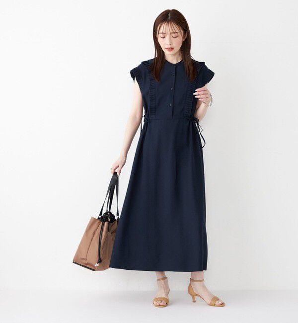 SHIPS Colors 「《予約》SHIPS Colors:〈手洗い可能〉プリーツ デザイン シャツ ワンピース2◆」|ワンピース|