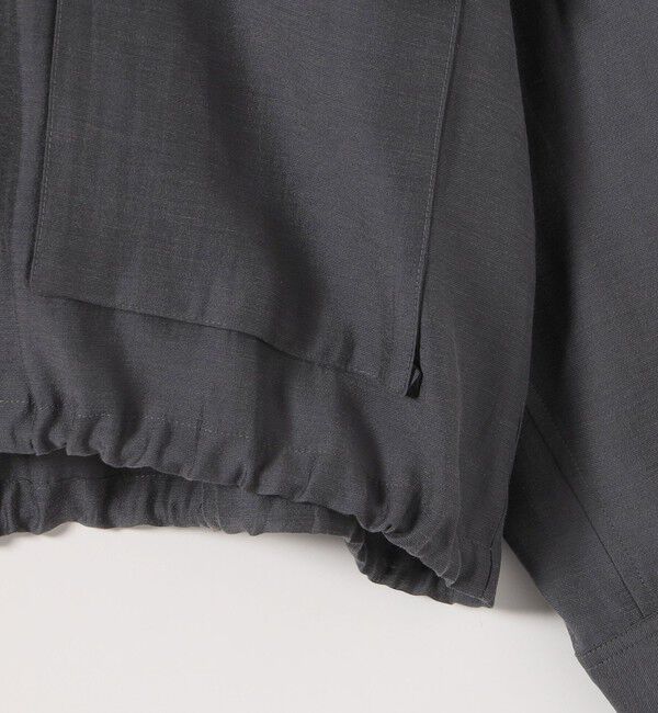 quaranciel「《予約》quaranciel:〈手洗い可能〉リネン ミックス ノーカラー ドロスト ブルゾン」|ブルゾン・スタジャン|