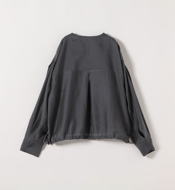 quaranciel「《予約》quaranciel:〈手洗い可能〉リネン ミックス ノーカラー ドロスト ブルゾン」|ブルゾン・スタジャン|