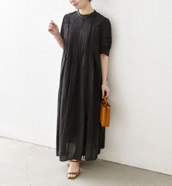 SHIPS any「《予約》SHIPS any:〈洗濯機可能〉キャンブリック レース ピンタック パフスリーブ ワンピース」|ワンピース|