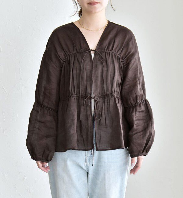 quaranciel「quaranciel:〈手洗い可能〉ラミー ギャザー リボン ティアード ブラウス」|シャツ・ブラウス|