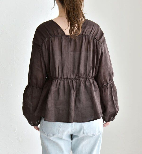 quaranciel「quaranciel:〈手洗い可能〉ラミー ギャザー リボン ティアード ブラウス」|シャツ・ブラウス|