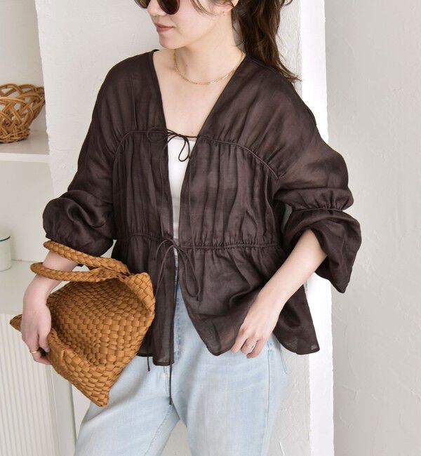 quaranciel「quaranciel:〈手洗い可能〉ラミー ギャザー リボン ティアード ブラウス」|シャツ・ブラウス|