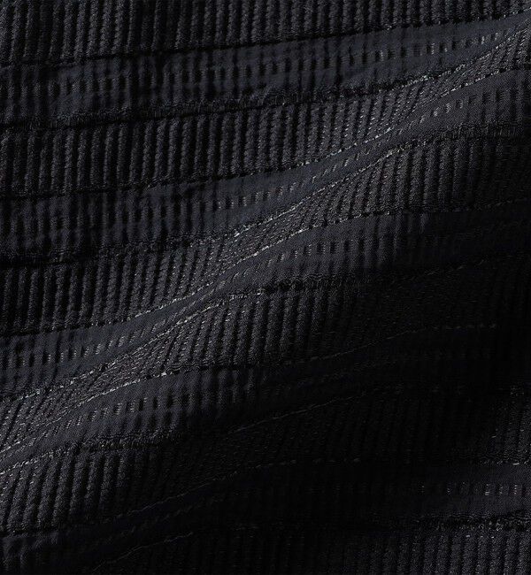 quaranciel「《予約》quaranciel:〈洗濯機可能〉ジャガード ボーダー シアー ブラウス」|シャツ・ブラウス|