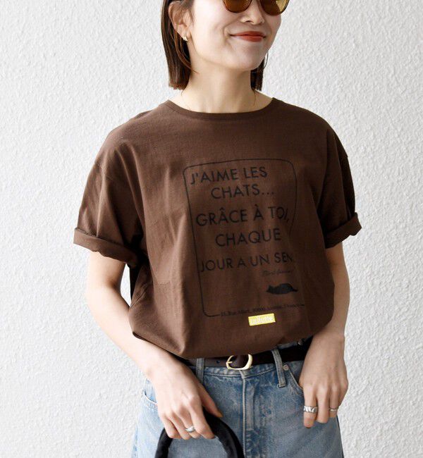 SHIPS any「《予約》【SHIPS any別注】La Hutte:〈洗濯機可能〉デザイン ロゴ プリント TEE 26SS」|Tシャツ・カットソー|