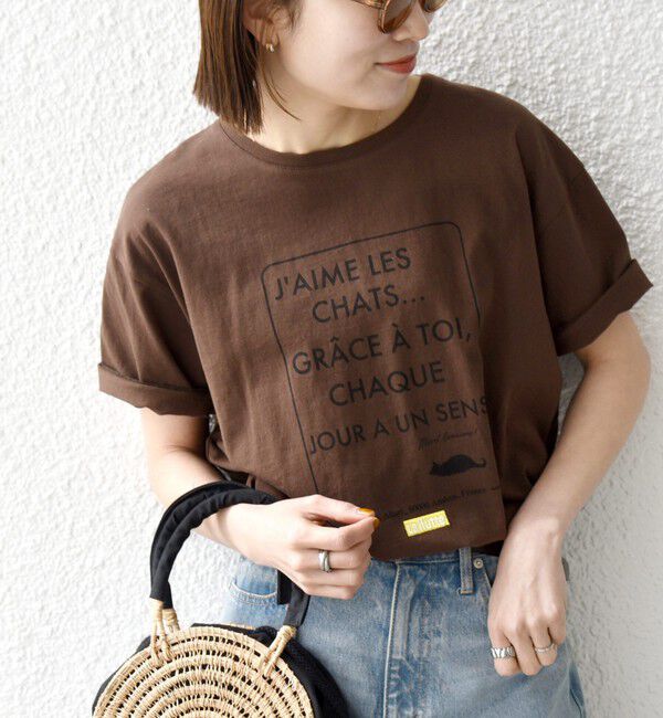 SHIPS any「《予約》【SHIPS any別注】La Hutte:〈洗濯機可能〉デザイン ロゴ プリント TEE 26SS」|Tシャツ・カットソー|