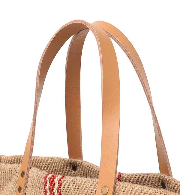 SHIPS any「《予約》TARANGO: ライン デザイン ジュート ビッグ トート（A4対応）」|トートバッグ|