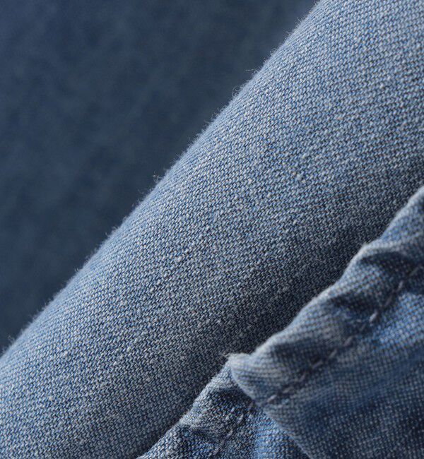 SHIPS for women「《予約》【WEB限定】〈手洗い可能〉ライト オンス フリル デニム 半袖 シャツ」|シャツ・ブラウス|